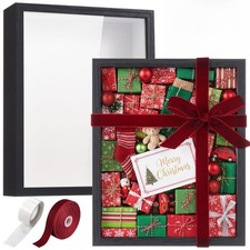 8"x10" Wedding Shadow Box Frame Flower Display Case Kit, DIY Black Picture Gi...