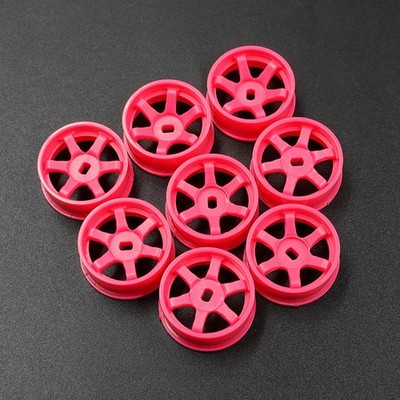 Kunststoff Schmal Felgensatz Style A 8,5 mm (Offset 0 +1 +2 +3) Florescent Pink für 1/