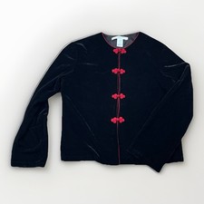 August Silk Intimates Black Velvet Cardigan J...