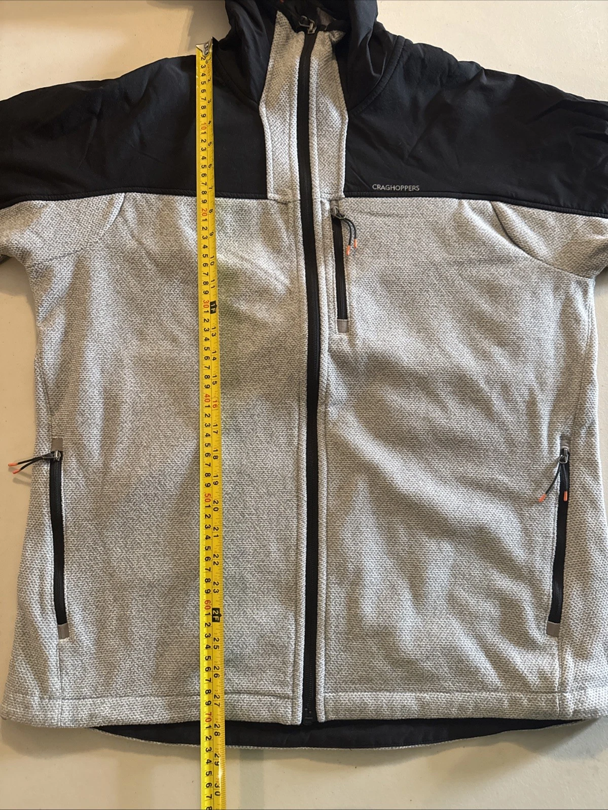 Craghoppers Men's Abrigo Hooded Black /Cloud Grey Fleece Jacket XL fits like L image 13