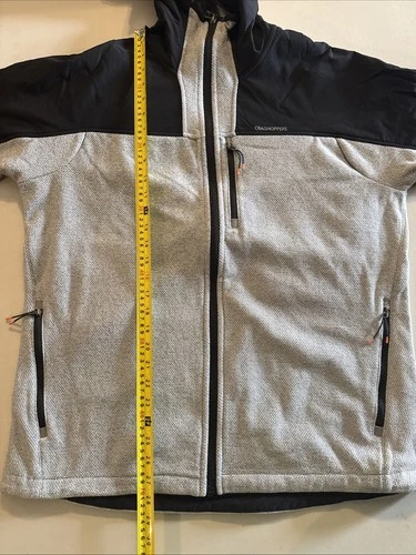 Craghoppers Men's Abrigo Hooded Black /Cloud Grey Fleece Jacket XL fits like L image 13