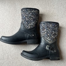 UGG Sivada Liberty Waterproof Rain Boots Festival Wellingtons Black UK 5.5/38