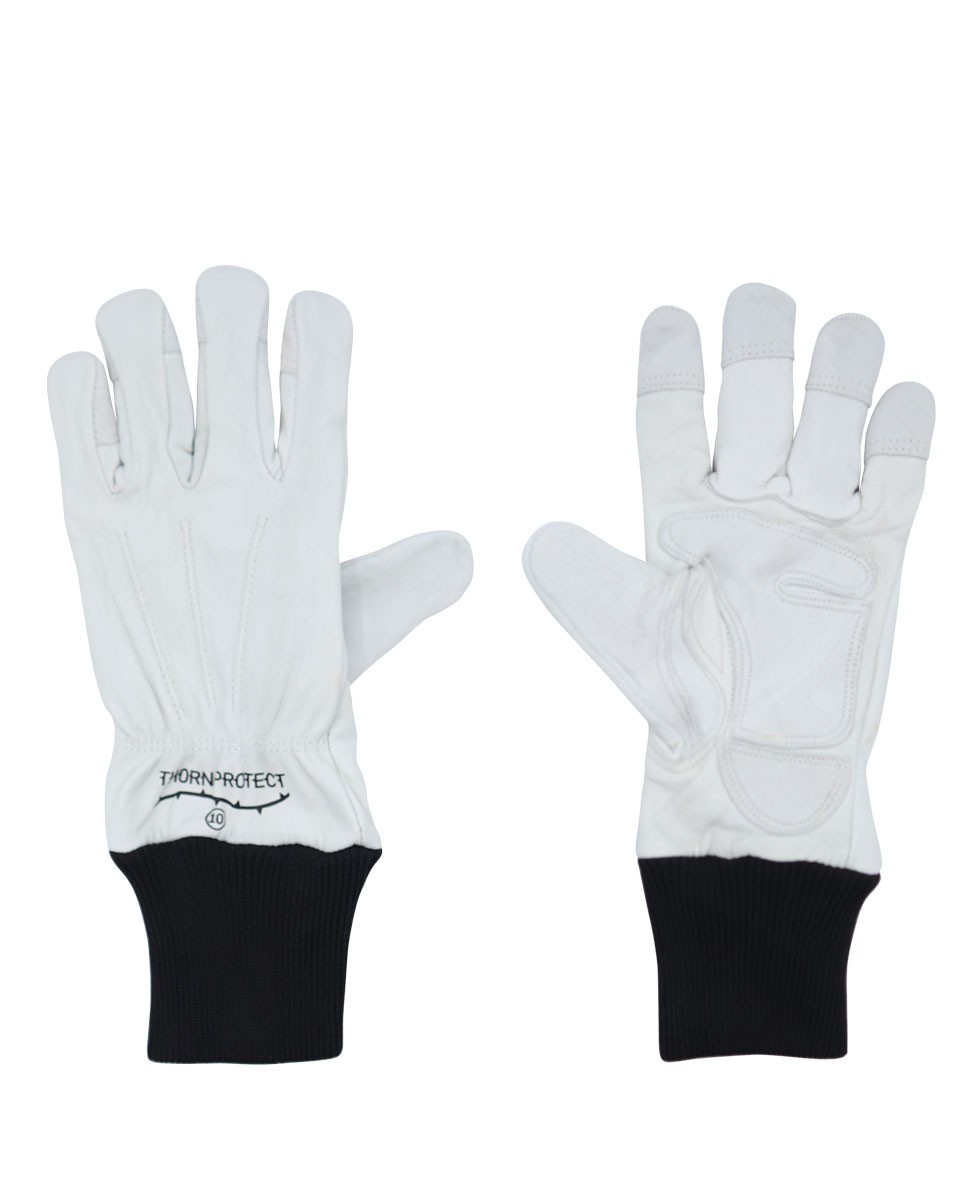 Perf Barb Thorn Proof Protect Leather Gardening Comfort Work Gloves White