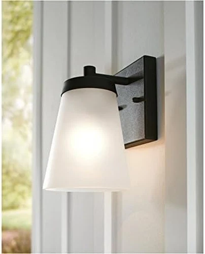 Sea Gull Renville Outdoor Wall Sconce - 1-Light, 60W, Black Finish - Picture 2 of 4