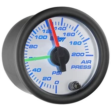 Slightly Used GlowShift White 7 Color Dual Analog Air Pressure Gauge Kit