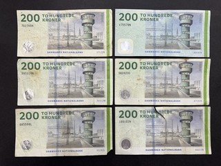 Dänemark 200 Kronen Banknotensatz (10) LOT: 3105 007