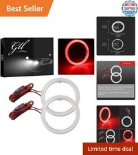 Universal Fit 70mm Waterproof Led Halo Lights - Red Angel Eyes Headlights