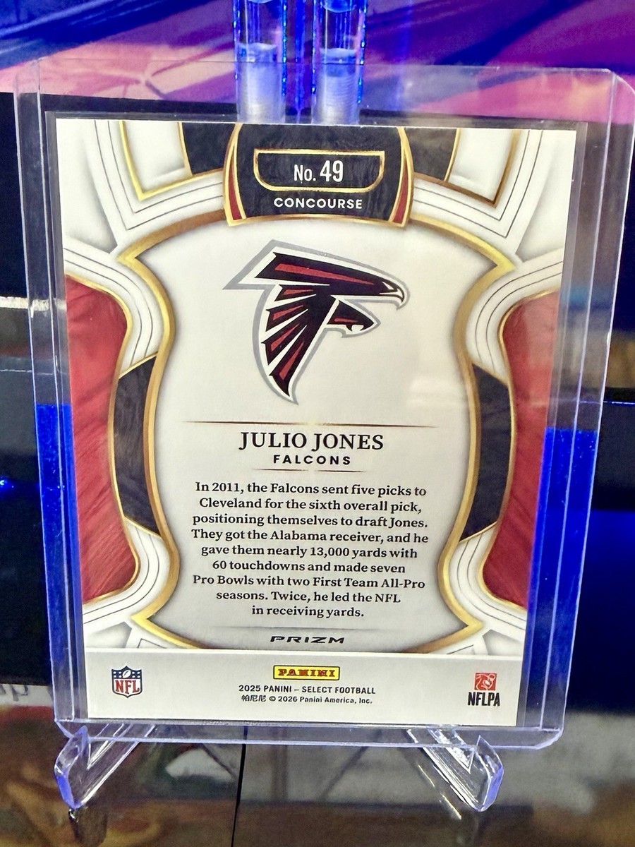 Panini 2025 Select Football Zebra Prizm Concourse Julio Jones #49