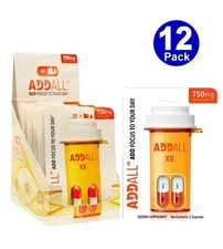 AddAll XR 750mg, Energy Focus Concentration, 12 Packs - 24 Capsules - FREE SHIP
