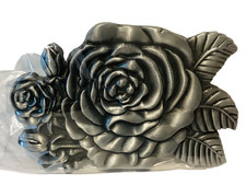 Women s Pewter Rose Flower Belt Buckle Cowgirl Western Floral Statement New