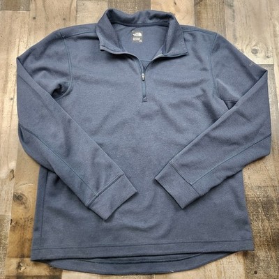 Mens North Face Slacker size L Large Navy Blue 1/4 Base Layer Pullover Shirt