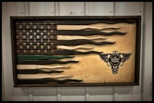 Drapeau américain personnalisable, bois rustique américain, signe drapeau, ca...