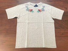 Uniqlo Studio Sanderson Women Light Gray Embroidered Floral Cotton T-shirt M
