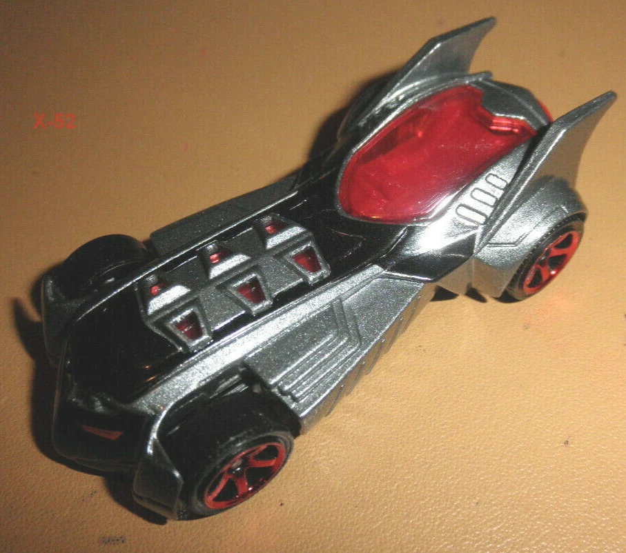 Batmobile Matchbox Batman diecast car silver gray red toy DC universe MBX 1:64 - Image 2 of 4
