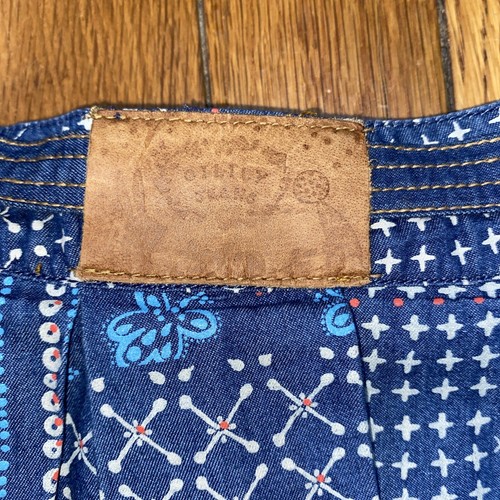 Rare Oilily Denim Bandana Floral Paisley Pleated Belt Skirt Girls Size 6 Years - Picture 8 of 11