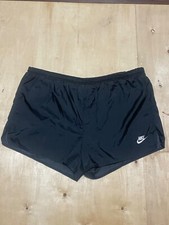 vintage 80s nike gray tag running shorts black xl 100 polyester Read