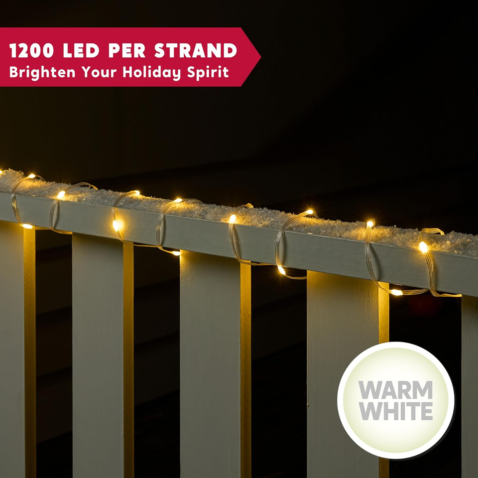 1200 LED Christmas Lights Outdoor,394 FT Warm White Christmas Tree
