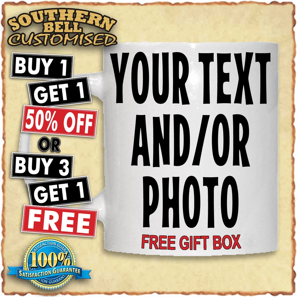 Personalised Mug Photo Custom Cup Design Name Text Christmas Eid Gift Birthday - Image 2 of 4