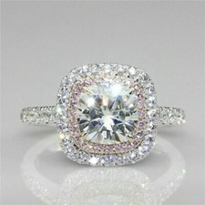 Round Cut 3.10 Ct Lab-Created White Diamond Engagement Ring 925 Sterling Silver