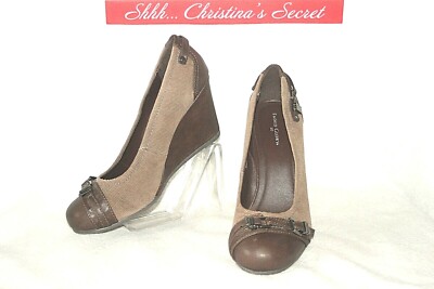 FADED GLORY Wedge Heels Shoes Brown Corduroy Leatherette Sz 10 * XLNT+++ |  eBay