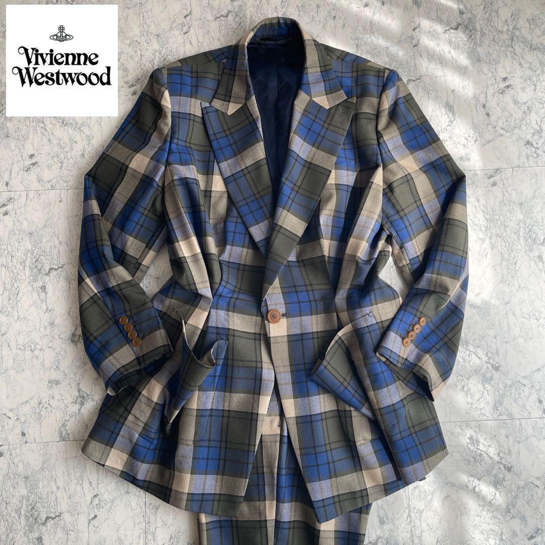 Used Vivienne Westwood Man Check Suit Set Up Jacket Pants Used Vivienne Westwood Man Check Suit Set Up Jacket Pants