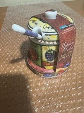 Jo!e de Vivre MSC Uptown Market JAM JAR & SPOON Ceramic NEW IN PACKAGING