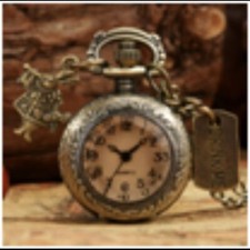 Mirror Pocket Watch Flip Retro Glass Women's Necklace Watch Jewelry Pendant