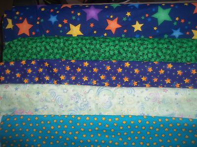STARS night SKY twinkle CLOUDS  Cotton QUILT Fabric U-PICK see info 1/2 yd BTHY