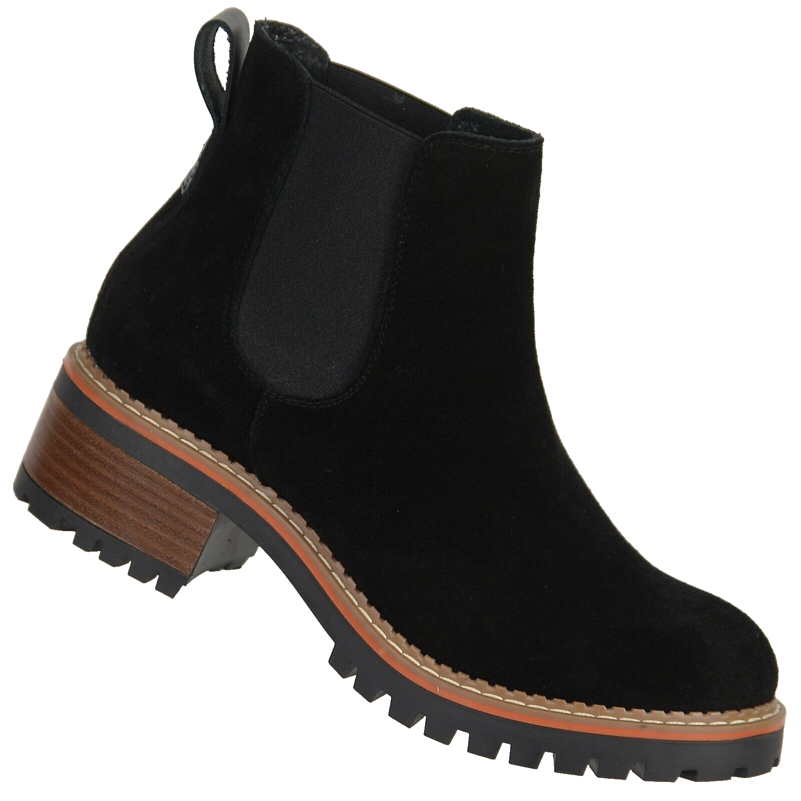 SAOLA Stivaletti Chelsea Bertuchi donna suola a strappo taglia 8M neri pelle scamosciata Spagna