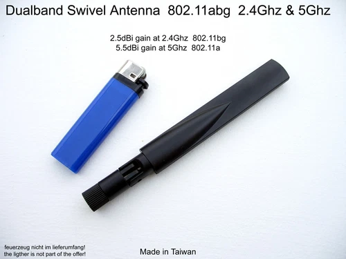 Dualband Antenne 802.11N/AC/AX/BE 2.5dbi/2.4ghz 5.5dbi/5ghz Wifi 5/6/6E/7 RP-SMA
