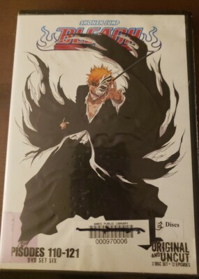 Shonen Jump Bleach Original Uncut DVD Set 6 Episodes 110-121 3 Disc Box Set 