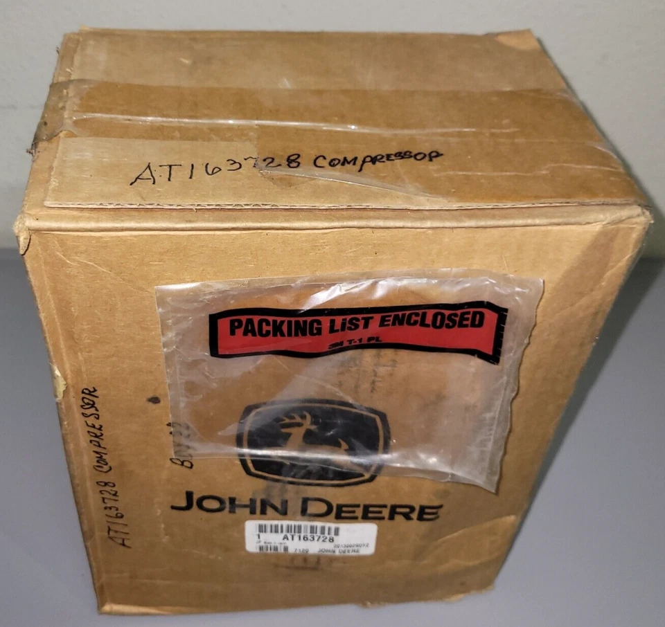 Compresor de aire acondicionado John Deere equipo original AT163728 (R14) Foto 3 de 3