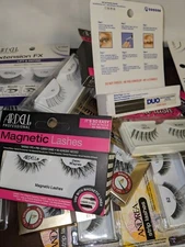  Eyelashes Lot Ardell Andrea Strips/other brands all Black 20 boxes w/ duo Glue 