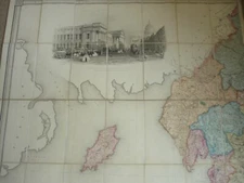 Lewis' Map of England and Wales - North West  Division - Hand Colour Large Cloth