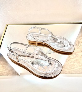 guess silver sandals