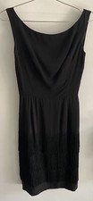 Vintage Little Black Dress 3 Layers Fringe On Lower Half Flapper Style Lined XS