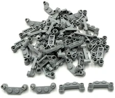Lego 50 New Light Bluish Gray Plates Modified 1 x 4 Offset Parts