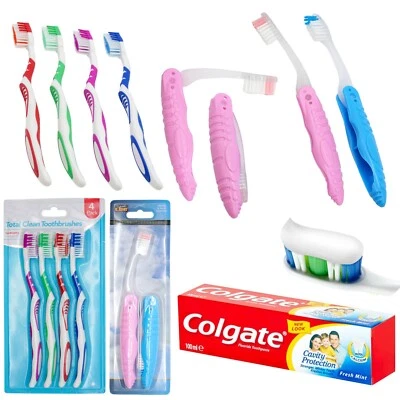 GEM IMPORTS Colgate Cavity Protection Toothpaste/Foldable Toothbrush/Easy Grip Toothbrush UK