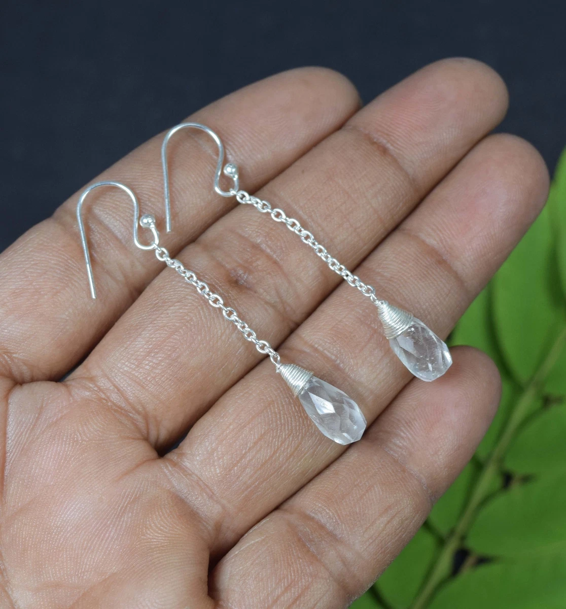 Silver quartz best sale earrings