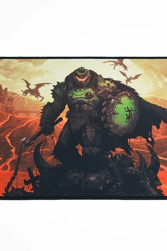 Tapis de souris de bureau DOOM The Dark Ages Slayer Triumph XL tapis officiel épuisé NEUF - Photo 3/6