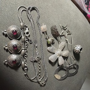 Sterling Silver SILPADA Necklace Pendant Chain Earrings Single Earrings Lot- NR
