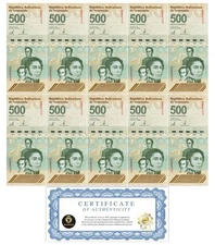 VENEZUELA 500 DIGITALES 2023 qty 10 UNC 500 million bolivar soberano New USA