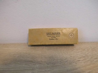 altes leeres Schmucketui Schachtel Etui Pappe Uhlmann Zwickau Gold Silber Brosch