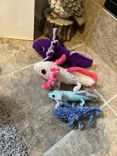 Handmade Crochet Axolotl Plush Stuffed Animal available in multiple colors