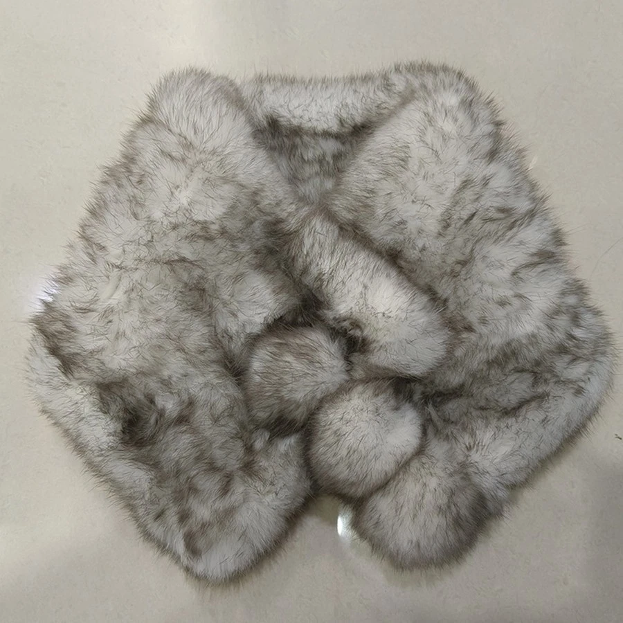 100% Real Rabbit Fur Scarf Knitted Neck Warm Collar Scarves Wraps Winter Women's