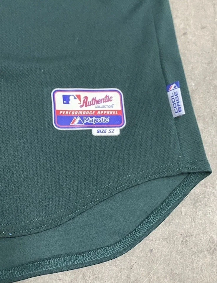 Oakland A's Athletics Blank Green Majestic Authentic Collection Jersey Size 52 - Image 2 of 4