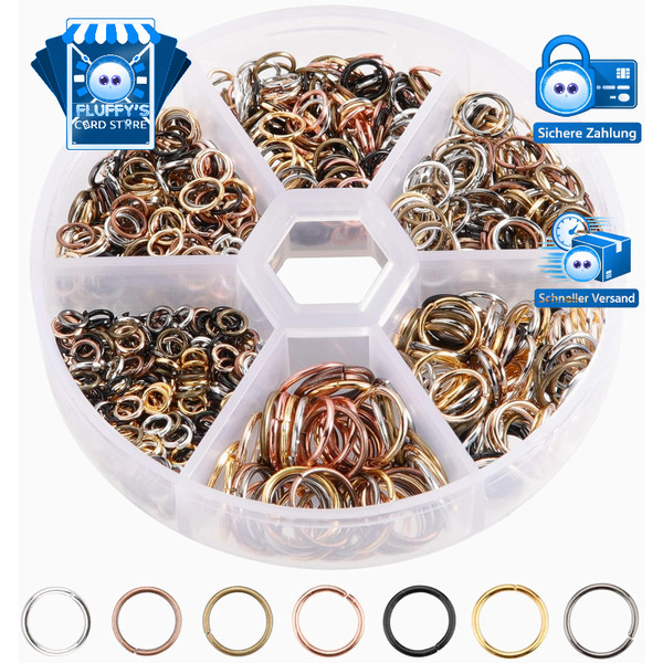 Biegeringe Offene Spaltringe 4-10Mm Gemischte Jump Rings FüR Schmuckherstellung-image