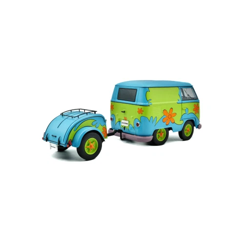 VOLKSWAGEN T1 VAN KOOL COMBI "GHOSTHUNTERS" WITH TRAILER 1950-2024 1:18 Solido M - Immagine 2 di 4