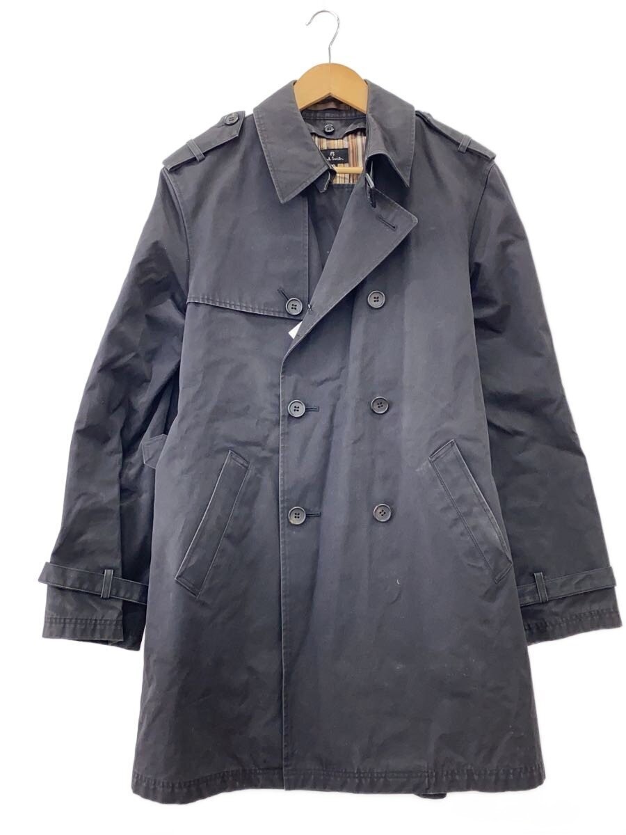 Ps Paul Smith Trench Coat/Xl/Cotton/Blk/Plain/Pp-Ks-69680/Used 3426