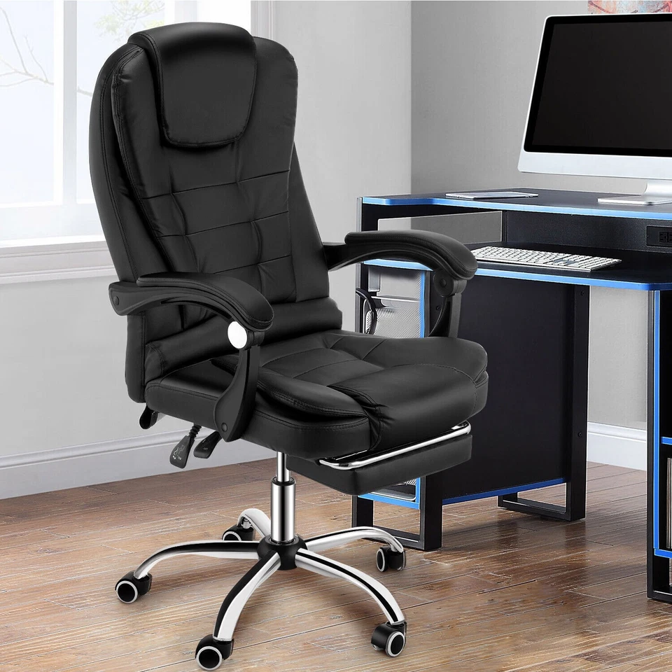 Massage Bürostuhl Chefsessel Schreibtischstuhl Drehstuhl Büro Gaming Fußablage